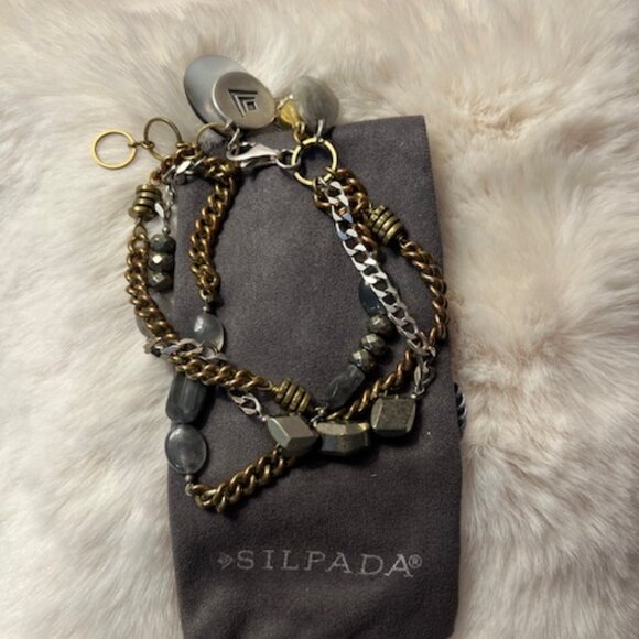 Silpada Two-Tone Metal & Stone Chain Bracelet - Picture 5 of 5
